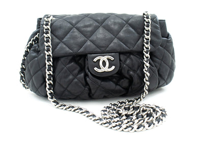 Top Quality Chanel Chain Around Shoulder Bag Crossbody Black Calfskin Leather