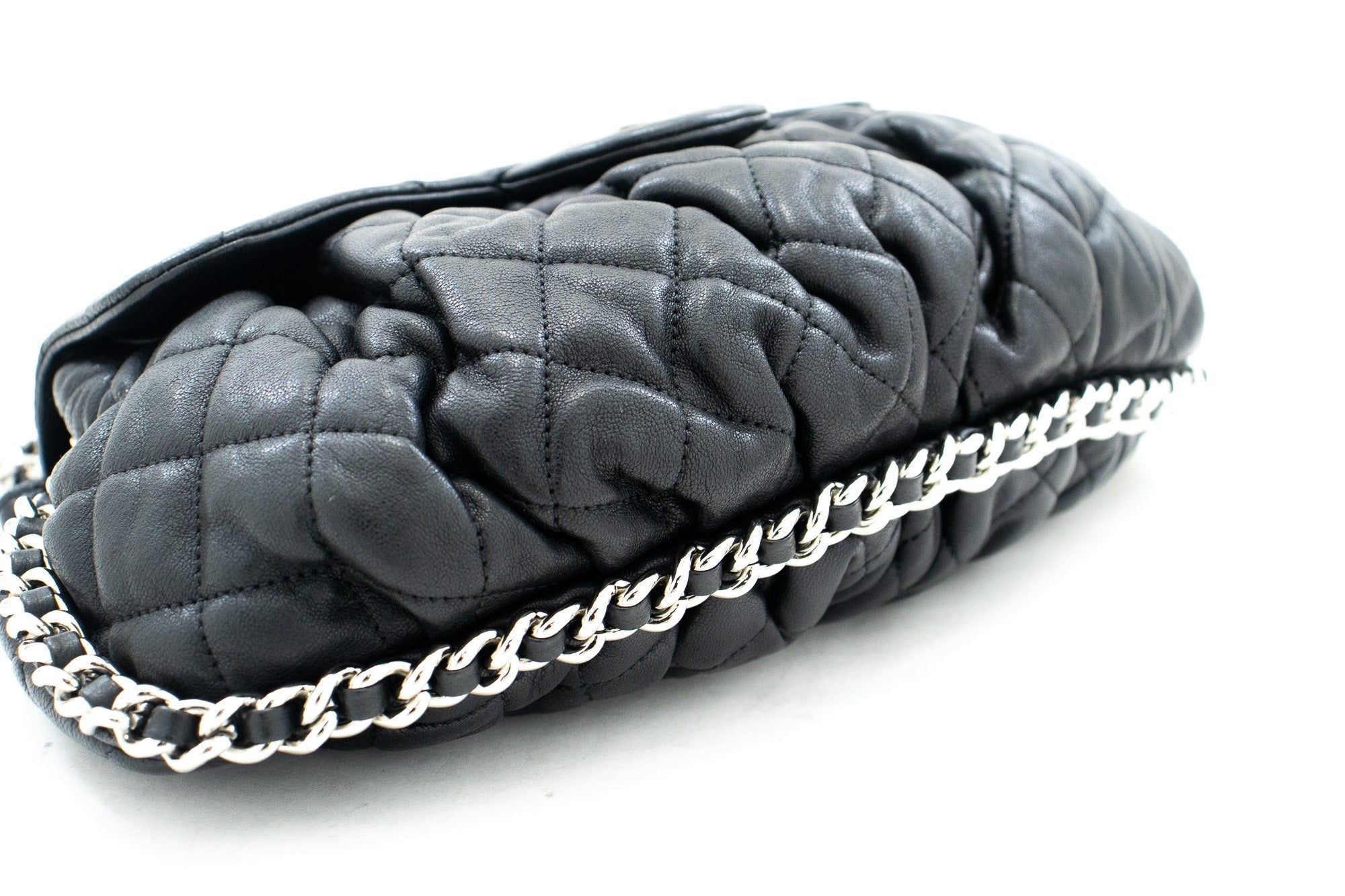 Top Quality Chanel Chain Around Shoulder Bag Crossbody Black Calfskin Leather