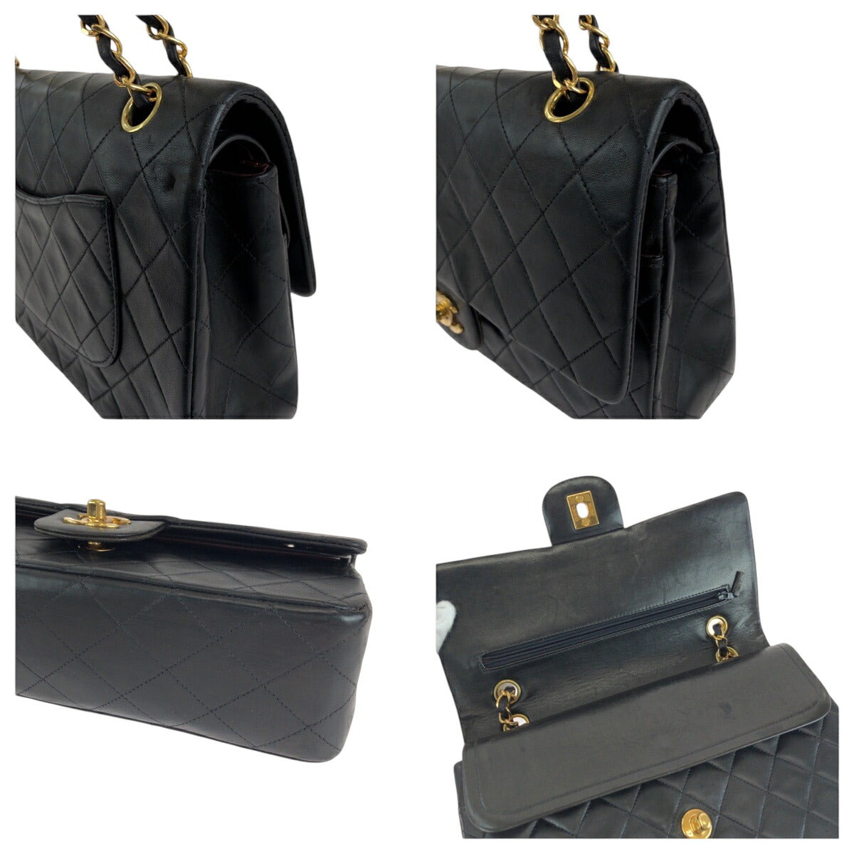 Top Quality Chanel Lambskin Matelasse W Flap Shoulder Bag