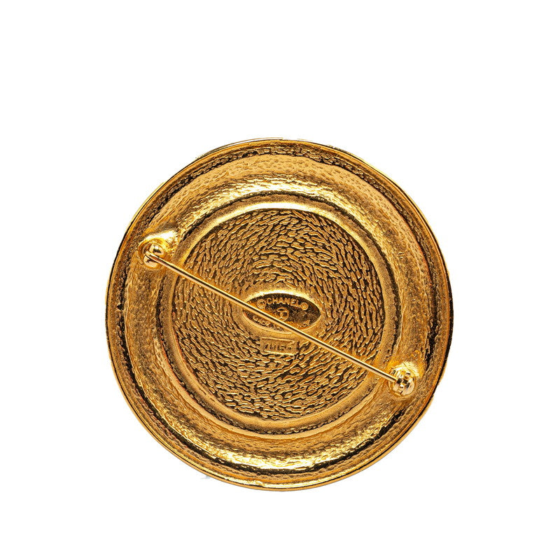 Top Quality Chanel Cambon Round Brooch Gold Plated