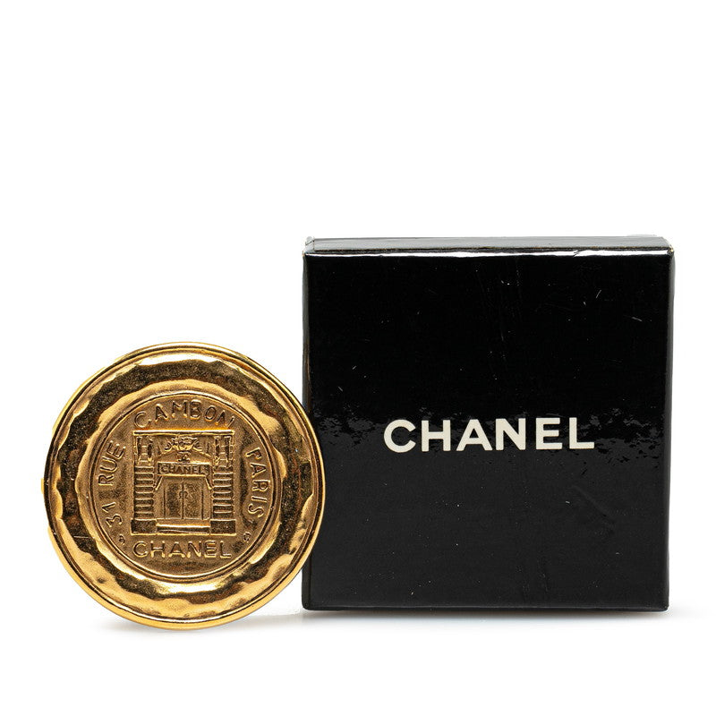 Top Quality Chanel Cambon Round Brooch Gold Plated