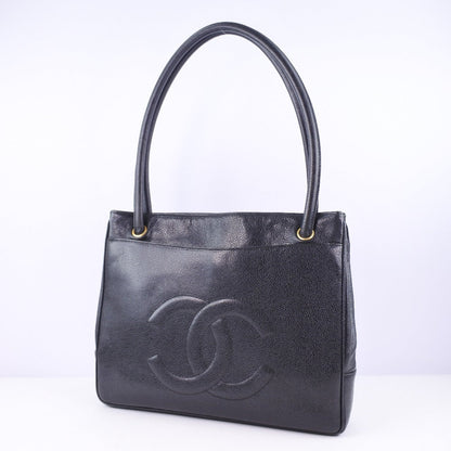 Top Quality Chanel Caviar Skin Tote Bag Black