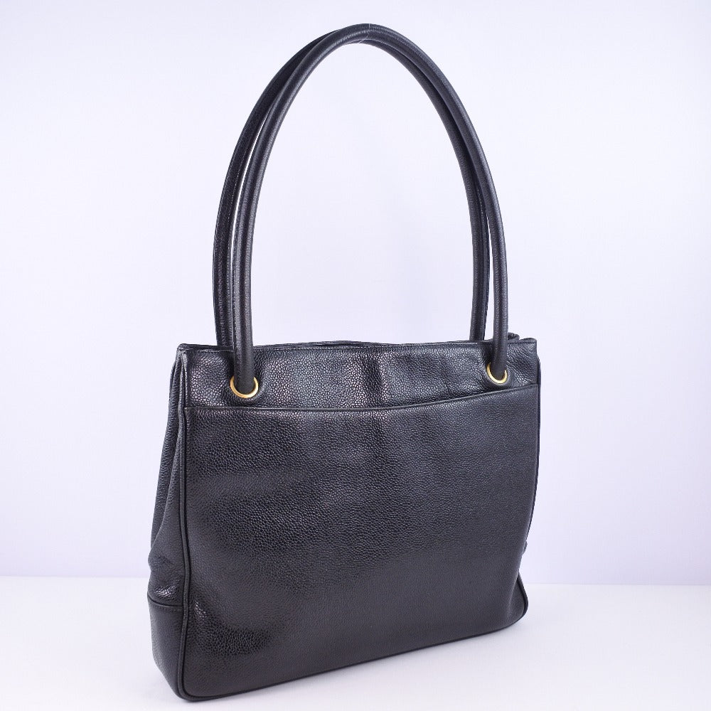 Top Quality Chanel Caviar Skin Tote Bag Black