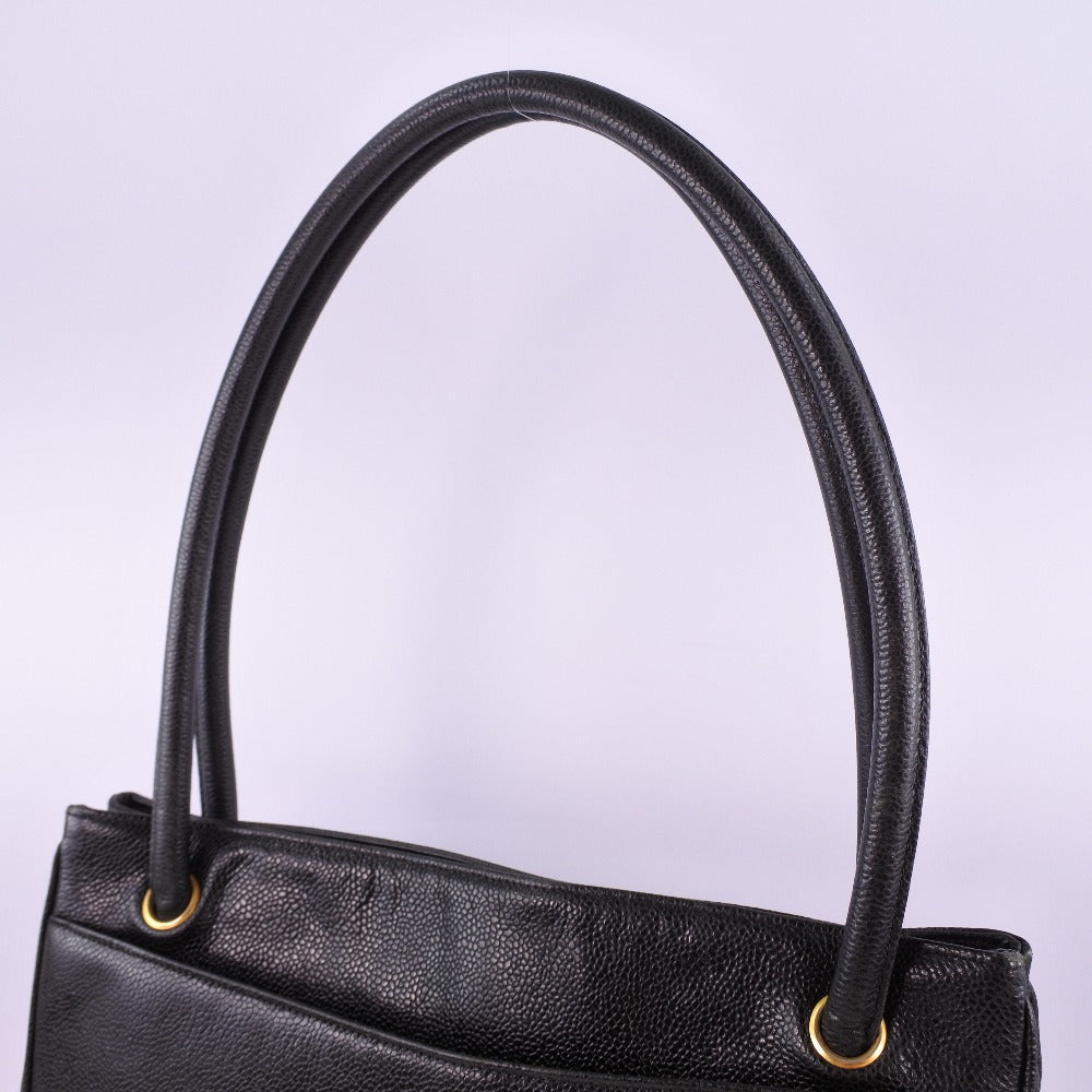 Top Quality Chanel Caviar Skin Tote Bag Black