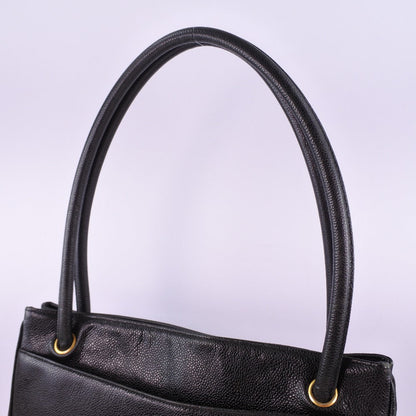 Top Quality Chanel Caviar Skin Tote Bag Black