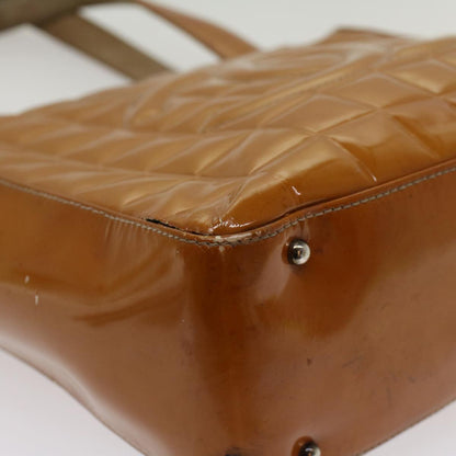 Top Quality Chanel Choco Bar Shoulder Bag Patent leather Yellow CC Auth 53382