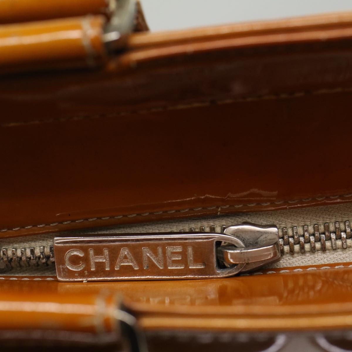 Top Quality Chanel Choco Bar Shoulder Bag Patent leather Yellow CC Auth 53382