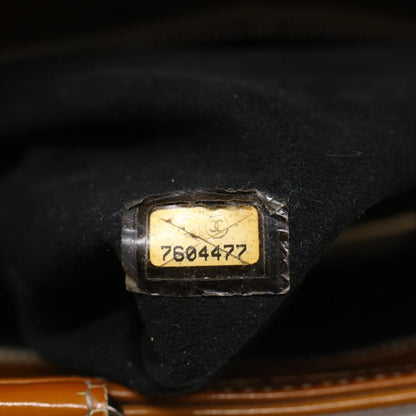 Top Quality Chanel Choco Bar Shoulder Bag Patent leather Yellow CC Auth 53382
