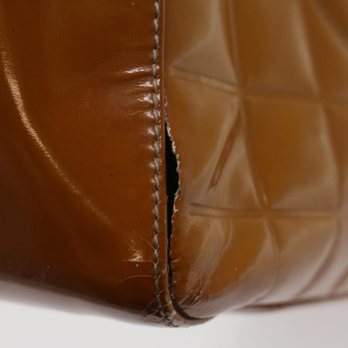 Top Quality Chanel Choco Bar Shoulder Bag Patent leather Yellow CC Auth 53382