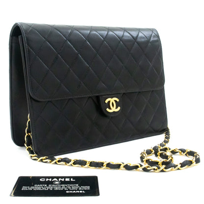 Top Quality Chanel Chain Shoulder Bag Clutch Black Quilted New Lambskin Purse