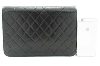 Top Quality Chanel Chain Shoulder Bag Clutch Black Quilted New Lambskin Purse