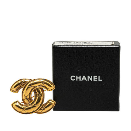 Top Quality Chanel Vintage Matelasse Coco Mark Brooch Gold Plated