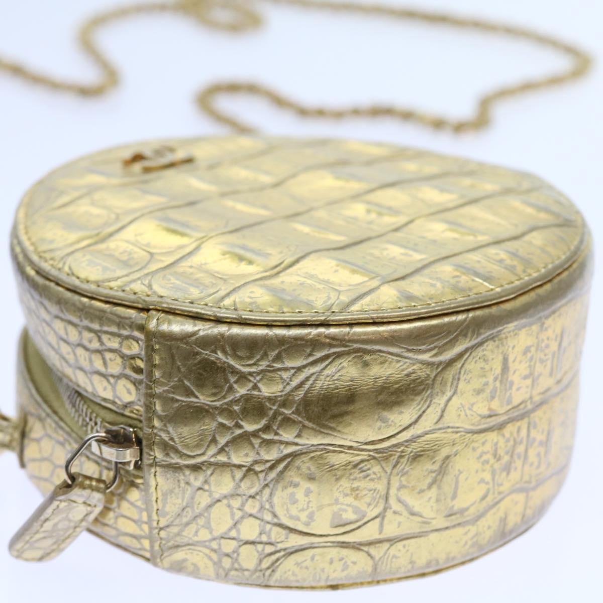 Top Quality Chanel Chain Shoulder Bag Calf leather Gold CC Auth 57040A