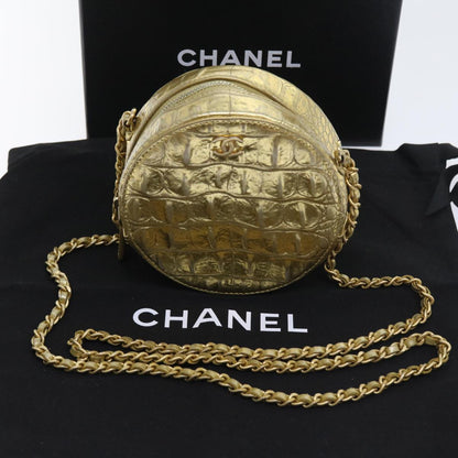 Top Quality Chanel Chain Shoulder Bag Calf leather Gold CC Auth 57040A