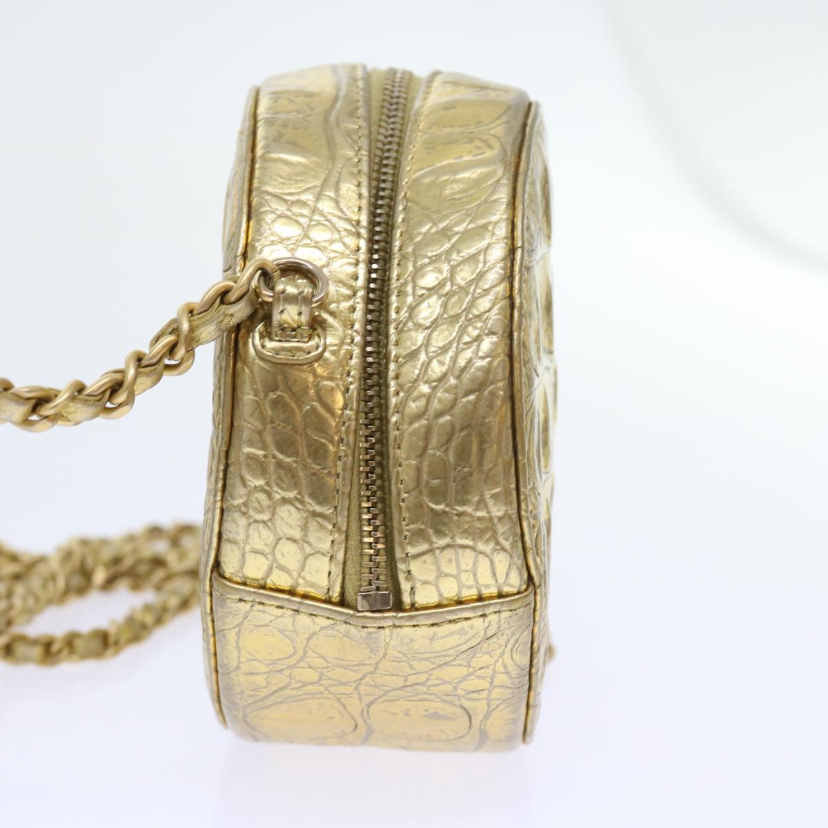 Top Quality Chanel Chain Shoulder Bag Calf leather Gold CC Auth 57040A