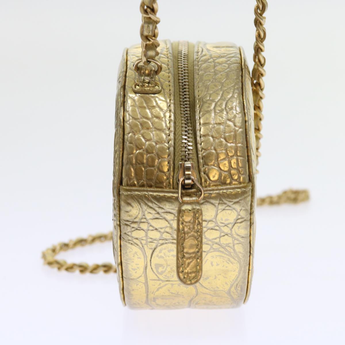 Top Quality Chanel Chain Shoulder Bag Calf leather Gold CC Auth 57040A