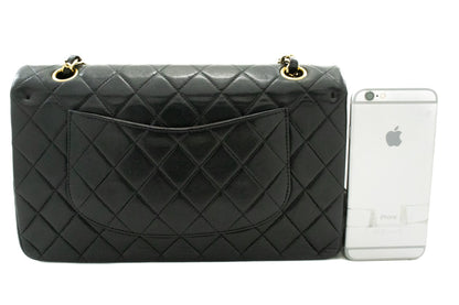 Top Quality Chanel Classic Double New Medium Chain Shoulder Bag Black Lamb