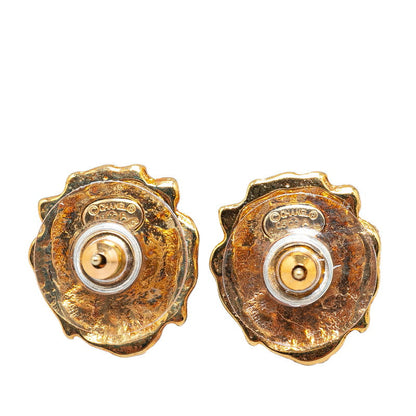 Top Quality Chanel Lion Motif Rhinestone Earrings