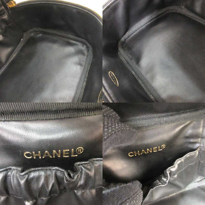 Top Quality Chanel Caviar Vanity Bag Black Gold A01997