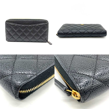 Top Quality Chanel Classic Caviar Leather Long Wallet Black