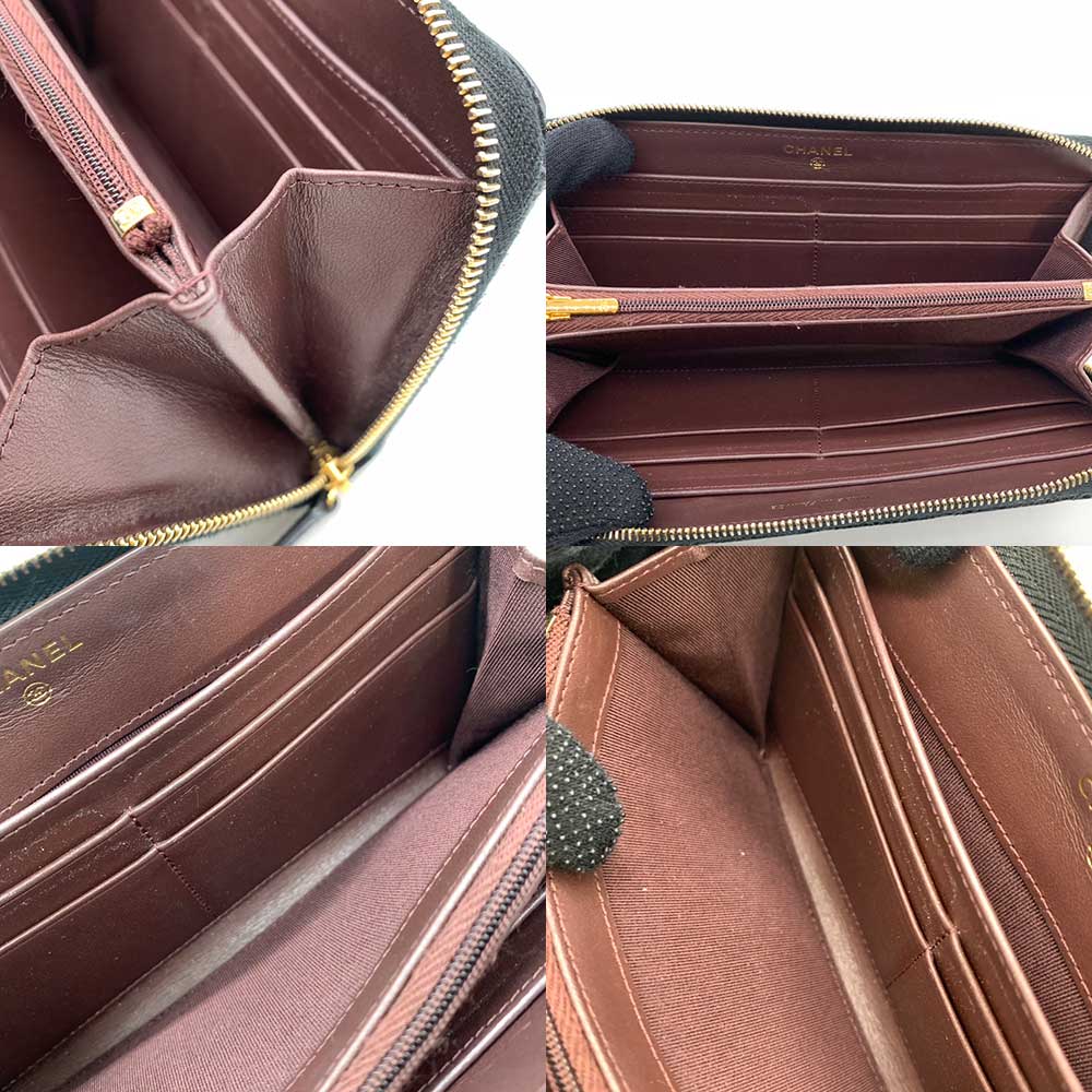 Top Quality Chanel Classic Caviar Leather Long Wallet Black