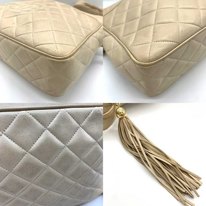Top Quality Chanel Lambskin Matelasse Shoulder Bag Beige
