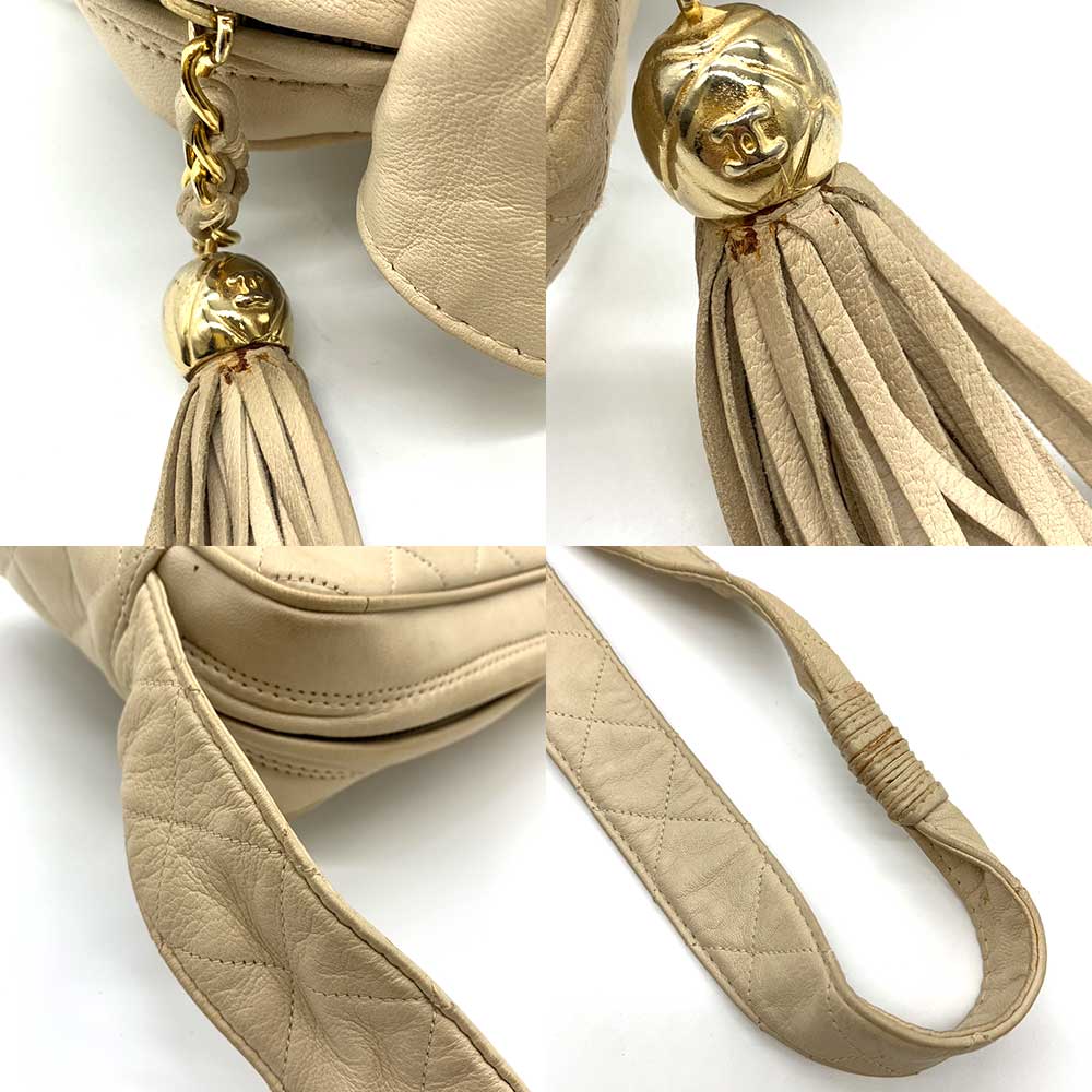 Top Quality Chanel Lambskin Matelasse Shoulder Bag Beige