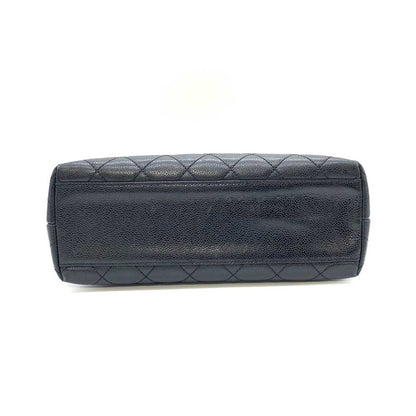 Top Quality Chanel Caviar Skin Kelly Handbag Black Gold Hardware
