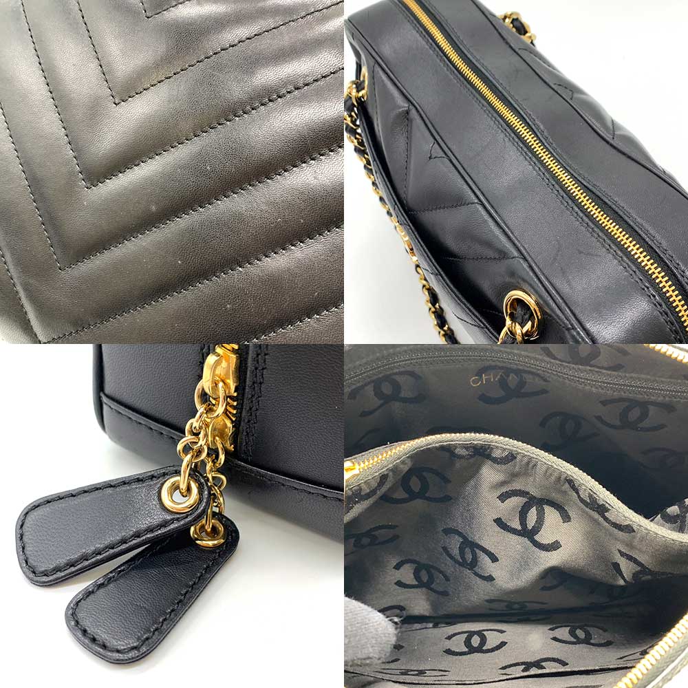 Top Quality Chanel Lambskin V-Stitch Chain Shoulder Bag