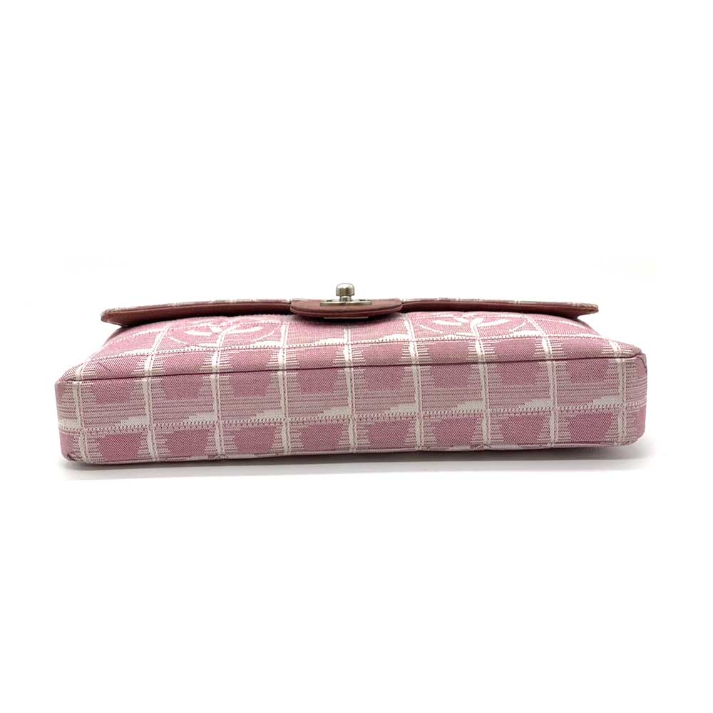 Top Quality Chanel Nylon Jacquard Chain Shoulder Bag Pink