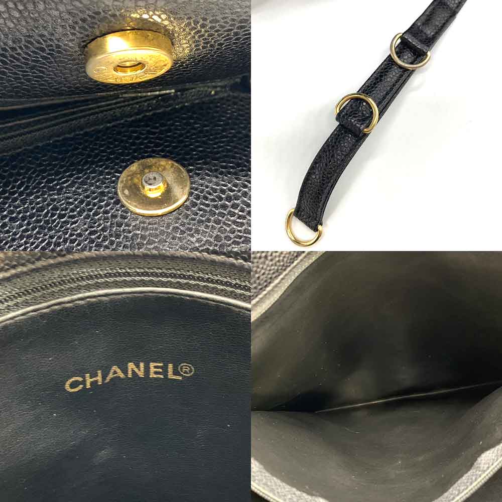 Top Quality Chanel Caviar Leather Tote Bag Black