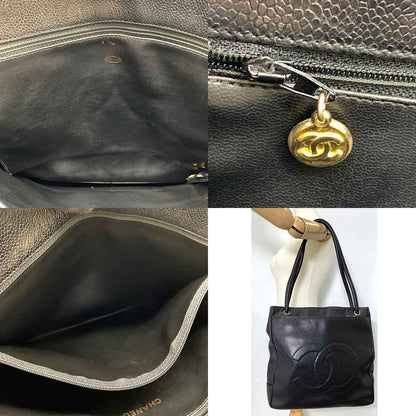 Top Quality Chanel Caviar Leather Tote Bag Black
