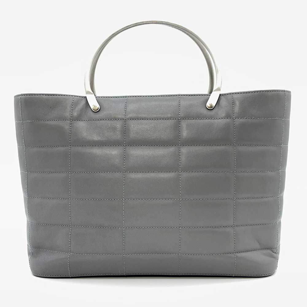 Top Quality Chanel Chocolate Bar Handbag Gray Leather