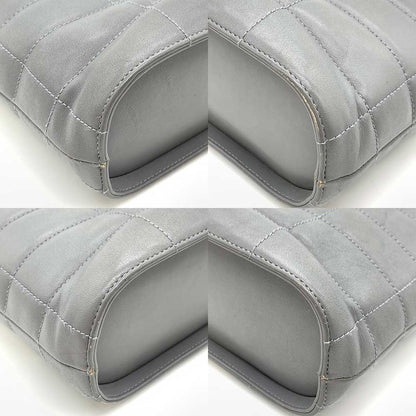 Top Quality Chanel Chocolate Bar Handbag Gray Leather