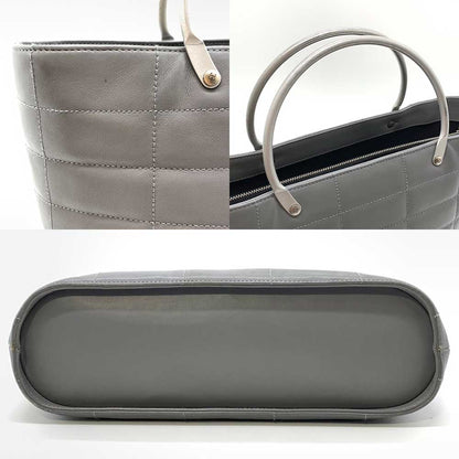 Top Quality Chanel Chocolate Bar Handbag Gray Leather