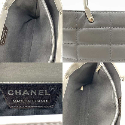 Top Quality Chanel Chocolate Bar Handbag Gray Leather
