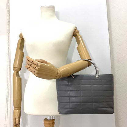 Top Quality Chanel Chocolate Bar Handbag Gray Leather