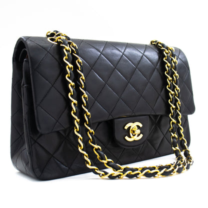 Top Quality Chanel Classic Double New 10 Chain Shoulder Bag Black Lambskin