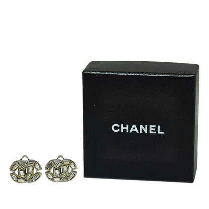 Top Quality Chanel Rhinestone Coca-Cola Earring Silver Metal  Chanel