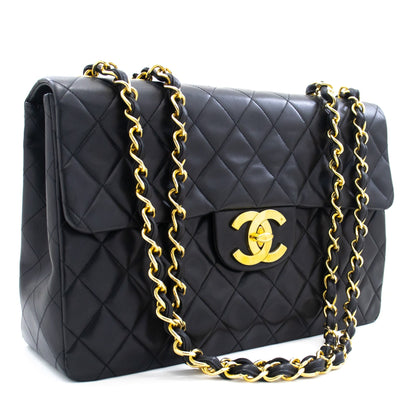 Top Quality Chanel Classic Large 13 New Chain Shoulder Bag Black Lambskin