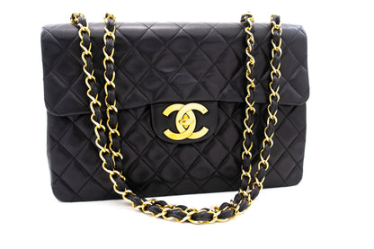Top Quality Chanel Classic Large 13 New Chain Shoulder Bag Black Lambskin