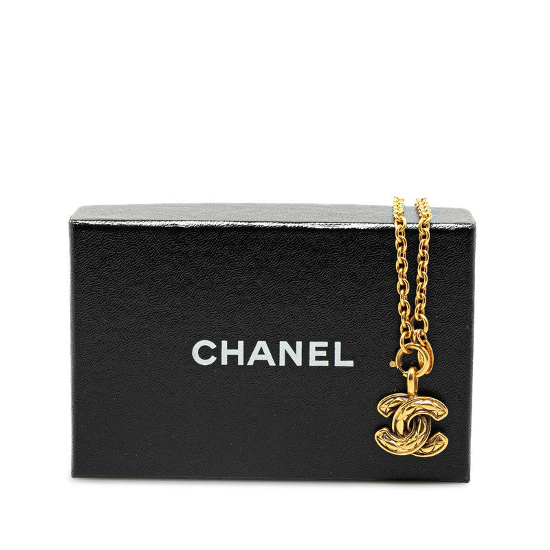 Top Quality Chanel Mini Matelasse Coco Mark Necklace Gold Plated