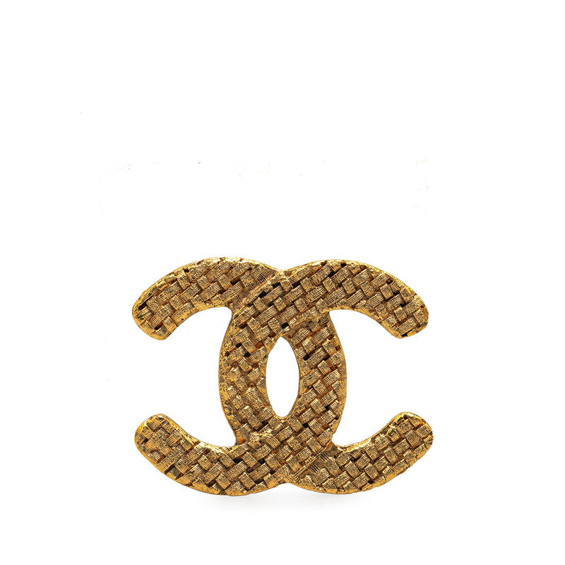 Top Quality Chanel Vintage Coco Mark Quilted Brooch Gold