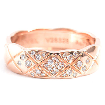Top Quality Chanel Coco Crush Medium Diamond Ring 750PG Pink Gold