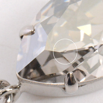 Top Quality Chanel Brass Clear Stone Coco Mark Drop Earrings