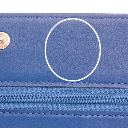 Top Quality Chanel Camellia Chain Wallet Blue Lambskin