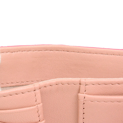 Top Quality Chanel Camellia Lambskin Trifold Compact Wallet Pink