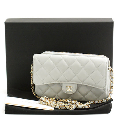 Top Quality Chanel Lambskin Matelasse Chain Wallet Bag