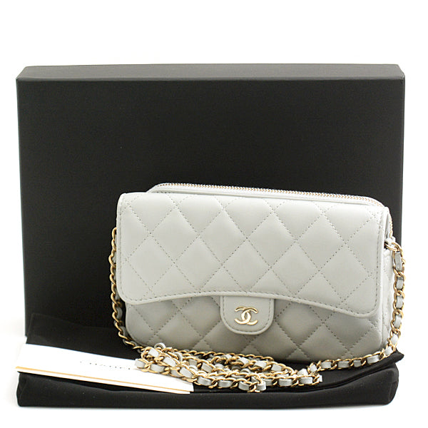 Top Quality Chanel Lambskin Matelasse Chain Wallet Bag