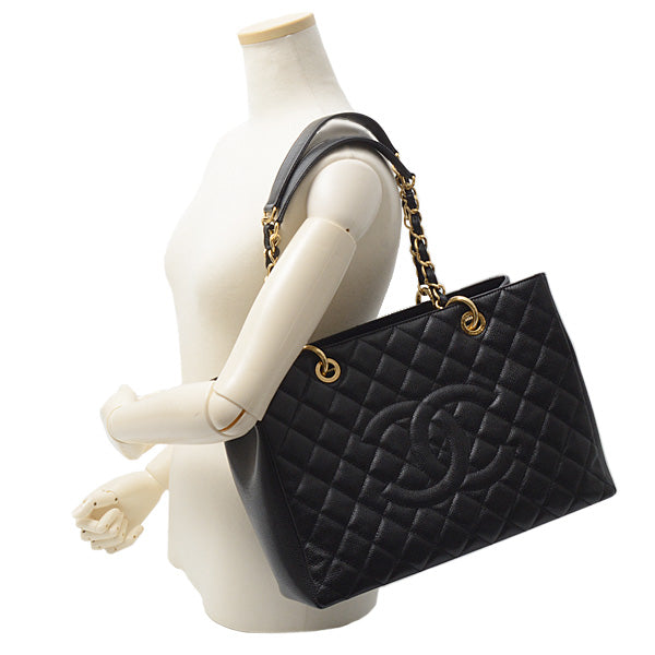 Top Quality Chanel Caviar Skin Chain Shoulder Bag Black
